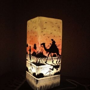 Box Shape Camel Skin Lamp