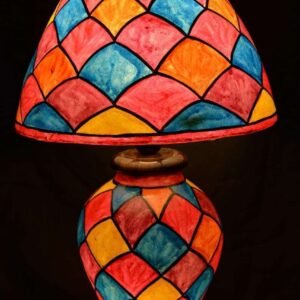 Side Table Camel Skin Lamp